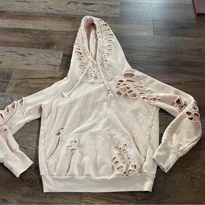 NSF lissie distressed pullover hoodie M